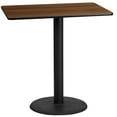 thumbnail image 1 of Flash Furniture 24'' x 42'' Rectangular Walnut Laminate Table Top with 24'' Round Bar Height Table Base, 1 of 3