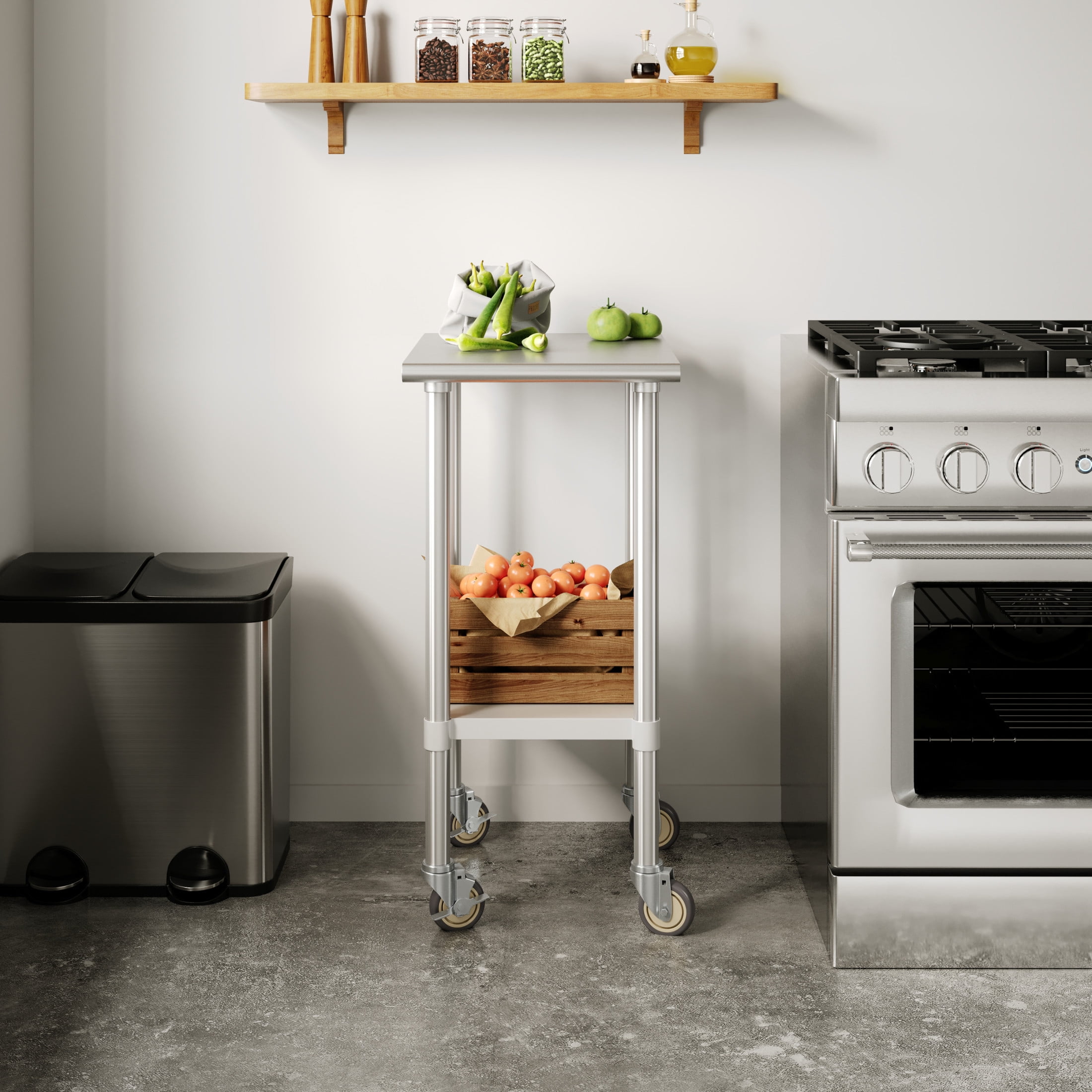 Flash Furniture 24x18 Portable Prep and Work Table with NSF Certified ...