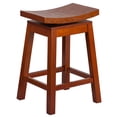 thumbnail image 1 of Flash Furniture 26'' High Saddle Seat Light Cherry Wood Counter Height Stool with Auto Swivel Seat Return, 1 of 4