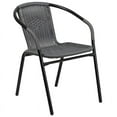thumbnail image 1 of Flash Furniture 28'' Round Glass Metal Table with Gray Rattan Edging and 4 Gray Rattan Stack Chairs, 1 of 11