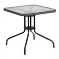 thumbnail image 1 of Flash Furniture 28'' Square Glass Metal Table with Gray Rattan Edging and 2 Gray Rattan Stack Chairs, 1 of 11