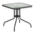 thumbnail image 1 of Flash Furniture Barker 28'' Square Tempered Glass Metal Table with Gray Rattan Edging, 1 of 9
