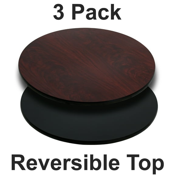 Flash Furniture 3-Pack 24" Round Table Top with Reversible Laminate Top, Multiple Colors