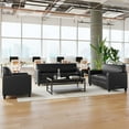 thumbnail image 1 of Flash Furniture 3 Piece Reception Set with Charging Banks and Solid Wood Legs in Black LeatherSoft, 1 of 13