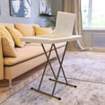 thumbnail image 1 of Flash Furniture 30-Inch Granite White Indoor/Outdoor Plastic Folding Table, Adjustable Height Commercial Grade Side Table, Laptop Table, TV Tray, 1 of 14