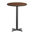 thumbnail image 1 of Flash Furniture 30'' Round Walnut Laminate Table Top with 22'' x 22'' Bar Height Table Base, 1 of 5