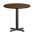 thumbnail image 1 of Flash Furniture 30'' Round Walnut Laminate Table Top with 22'' x 22'' Table Height Base, 1 of 4