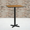 thumbnail image 1 of Flash Furniture 30'' Square Natural Laminate Table Top with 22'' x 22'' Bar Height Table Base, 1 of 6