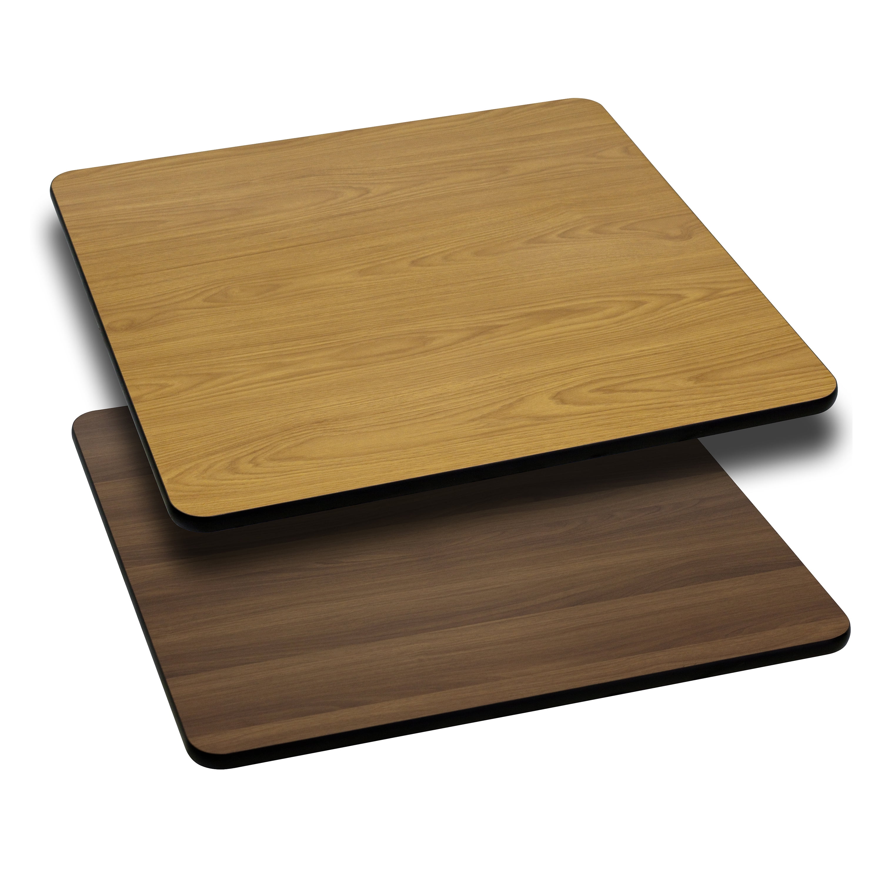 30'' Square Natural and Walnut Laminate Reversible Table Top
