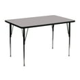 thumbnail image 1 of Flash Furniture 30''W x 48''L Rectangular Grey HP Laminate Activity Table - Standard Height Adjustable Legs, 1 of 3