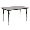 thumbnail image 1 of Flash Furniture 30''W x 60''L Rectangular Grey HP Laminate Activity Table - Standard Height Adjustable Legs, 1 of 3