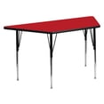 thumbnail image 1 of Flash Furniture 30''W x 60''L Trapezoid Activity Table with 1.25'' Thick High Pressure Red Laminate Top and Standard Height Adjustable Legs, 1 of 3