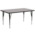 thumbnail image 1 of Flash Furniture 30''W x 72''L Rectangular Grey HP Laminate Activity Table - Standard Height Adjustable Legs, 1 of 4