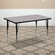 Flash Furniture 30''W x 72''L Rectangular Grey Thermal Laminate Activity Table - Standard Height Adjustable Legs