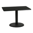 thumbnail image 1 of Flash Furniture 30'' x 42'' Rectangular Black Laminate Table Top with 24'' Round Table Height Base, 1 of 3