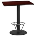 thumbnail image 1 of Flash Furniture 30'' x 42'' Rectangular Mahogany Laminate Table Top with 24'' Round Bar Height Table Base and Foot Ring, 1 of 2