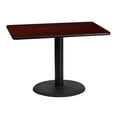 thumbnail image 1 of Flash Furniture 30'' x 42'' Rectangular Mahogany Laminate Table Top with 24'' Round Table Height Base, 1 of 4