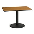 thumbnail image 1 of Flash Furniture 30'' x 42'' Rectangular Natural Laminate Table Top with 24'' Round Table Height Base, 1 of 3
