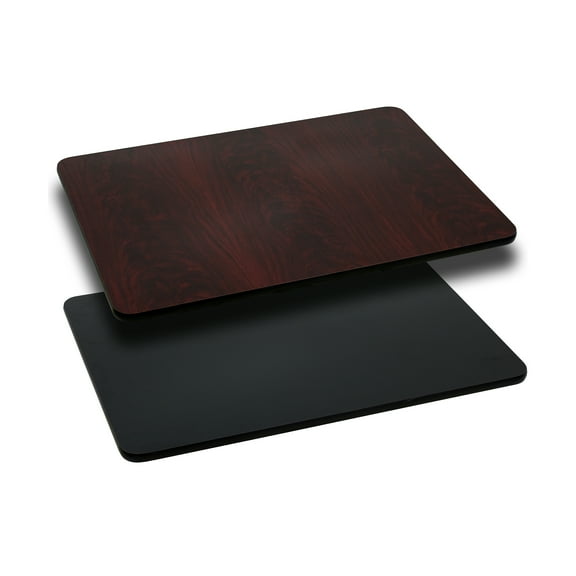 Flash Furniture 30'' x 42'' Rectangular Table Top with Black or Mahogany Reversible Laminate Top