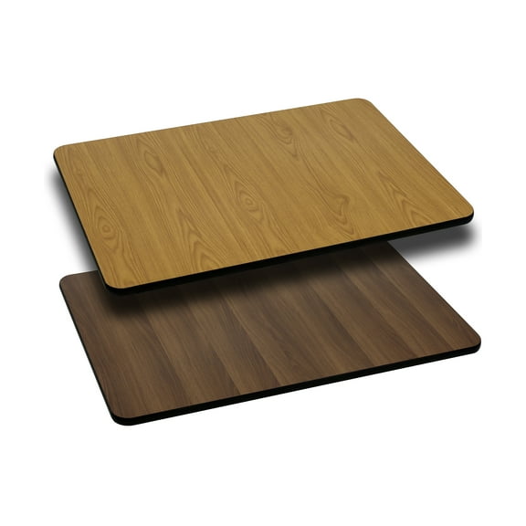 Flash Furniture 30'' x 42'' Rectangular Table Top with Natural or Walnut Reversible Laminate Top