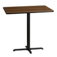 thumbnail image 1 of Flash Furniture 30'' x 42'' Rectangular Walnut Laminate Table Top with 23.5'' x 29.5'' Bar Height Table Base, 1 of 3