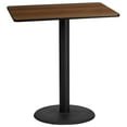 thumbnail image 1 of Flash Furniture 30'' x 42'' Rectangular Walnut Laminate Table Top with 24'' Round Bar Height Table Base, 1 of 3