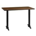 thumbnail image 1 of Flash Furniture 30'' x 42'' Rectangular Walnut Laminate Table Top with 5'' x 22'' Table Height Bases, 1 of 3