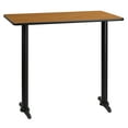 thumbnail image 1 of Flash Furniture 30'' x 45'' Rectangular Natural Laminate Table Top with 5'' x 22'' Bar Height Table Bases, 1 of 4