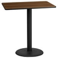 thumbnail image 1 of Flash Furniture 30'' x 45'' Rectangular Walnut Laminate Table Top with 24'' Round Bar Height Table Base, 1 of 3
