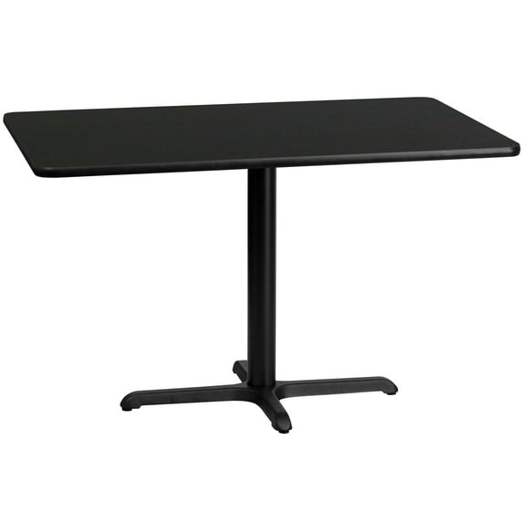 Flash Furniture 30'' x 48'' Rectangular Black Laminate Table Top with 23.5'' x 29.5'' Table Height Base