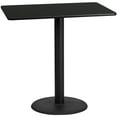 thumbnail image 1 of Flash Furniture 30'' x 48'' Rectangular Black Laminate Table Top with 24'' Round Bar Height Table Base, 1 of 3