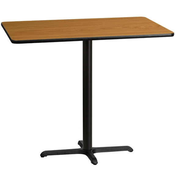 Flash Furniture 30'' x 48'' Rectangular Natural Laminate Table Top with 23.5'' x 29.5'' Bar Height Table Base