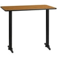 thumbnail image 1 of Flash Furniture 30'' x 48'' Rectangular Natural Laminate Table Top with 5'' x 22'' Bar Height Table Bases, 1 of 4