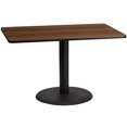 thumbnail image 1 of Flash Furniture 30'' x 48'' Rectangular Walnut Laminate Table Top with 24'' Round Table Height Base, 1 of 3