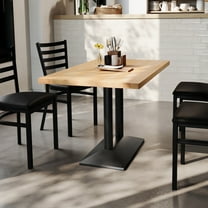 Flash Furniture 30" x 48" Solid Wood Indoor Tabletop in Natural with 27" x 15" Black Double Column Dining Height Table Base