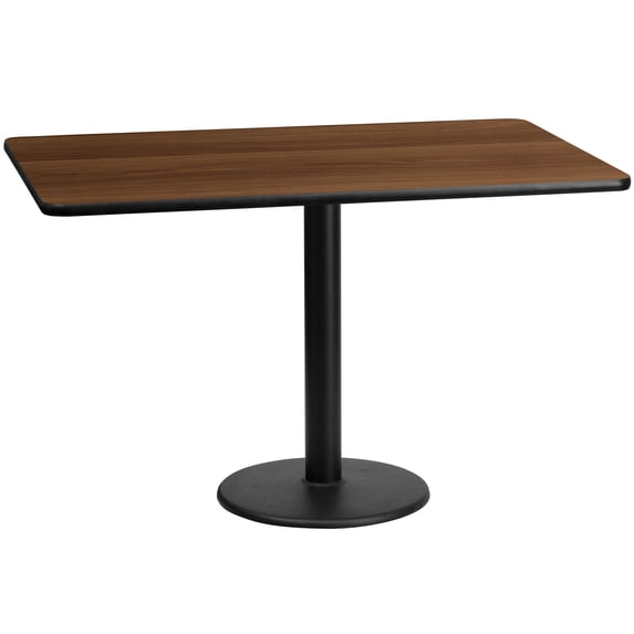 30'' x 60'' Rectangular Laminate Table Top with 18'' Round Table Height Bases