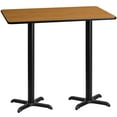 thumbnail image 1 of Flash Furniture 30'' x 60'' Rectangular Natural Laminate Table Top with 22'' x 22'' Bar Height Table Bases, 1 of 4