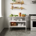thumbnail image 1 of Flash Furniture 30x48 Portable Prep and Work Table with NSF Certified 18 Gauge Stainless Steel Top Shelf and 2 Adjustable Galvanized Steel Undershelves, 1 of 8