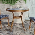thumbnail image 1 of Flash Furniture 31.5" Aluminum French Style Outdoor Bistro Table with Glass Top, Navy/White, 1 of 12