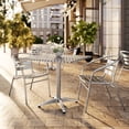 thumbnail image 1 of Flash Furniture 31.5'' Square Aluminum Indoor-Outdoor Table Set with 2 Slat Back Chairs, 1 of 13