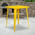 thumbnail image 1 of Flash Furniture 31.5" Square Metal Patio Bar Table with Protective Rubber Floor Glides, Yellow, 1 of 2