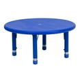 thumbnail image 1 of Flash Furniture 33'' Round Blue Plastic Height Adjustable Activity Table, 1 of 6