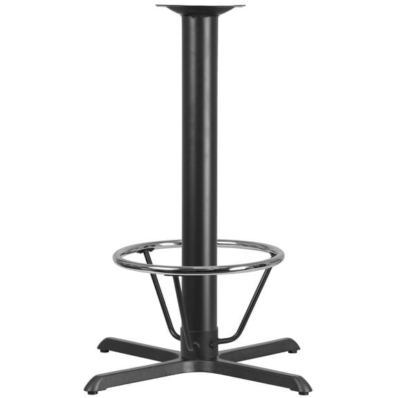 Flash Furniture Beverly 33'' x 33'' Restaurant Table X-Base with 4'' Dia. Bar Height Column and Foot Ring