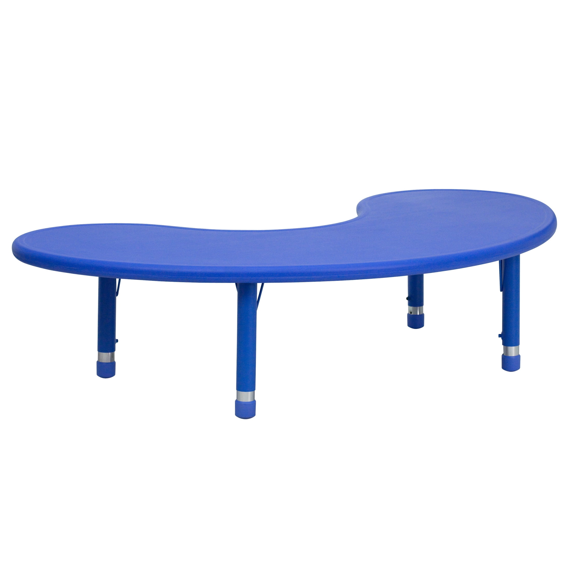Half-Moon Blue Plastic Adjustable Activity Table for 8 Kids