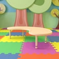 thumbnail image 1 of Flash Furniture 35"W x 65"L Half-Moon Natural Plastic Height Adjustable Activity Table, 1 of 10
