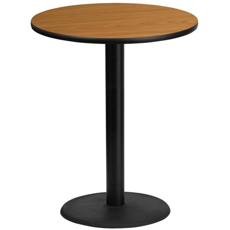 Flash Furniture 36'' Round Natural Laminate Table Top with 24'' Round Bar Height Table Base