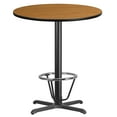 thumbnail image 1 of Flash Furniture 36'' Round Natural Laminate Table Top with 30'' x 30'' Bar Height Table Base and Foot Ring, 1 of 2