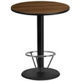 thumbnail image 1 of Flash Furniture 36'' Round Walnut Laminate Table Top with 24'' Round Bar Height Table Base and Foot Ring, 1 of 2