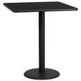 thumbnail image 1 of Flash Furniture 36'' Square Black Laminate Table Top with 24'' Round Bar Height Table Base, 1 of 4