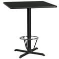 thumbnail image 1 of Flash Furniture 36'' Square Black Laminate Table Top with 30'' x 30'' Bar Height Table Base and Foot Ring, 1 of 2